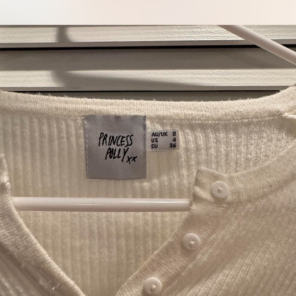 White Ribbed Crop Top - Picture 4 of 4